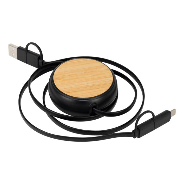 Connect Multicargador Retráctil 4 en 1 de ABS/Bamboo - Imagen 5
