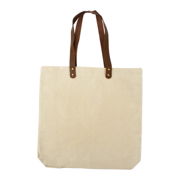 Bolsa de Compras 10oz Canvas asas Cuero - Imagen 4