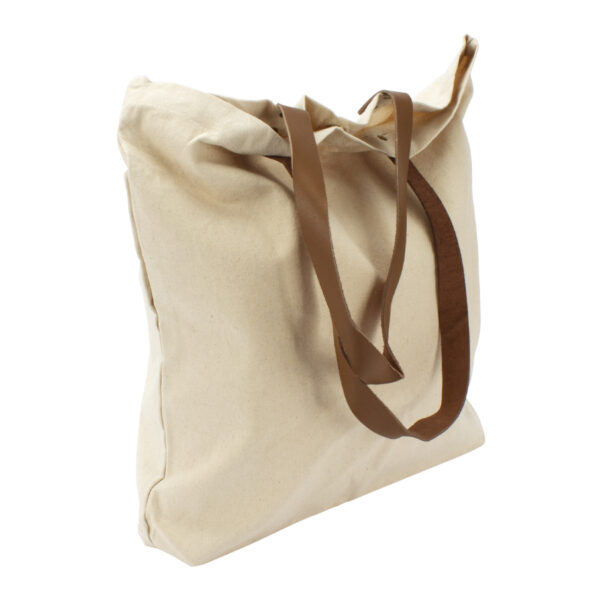 Bolsa de Compras 10oz Canvas asas Cuero - Imagen 5