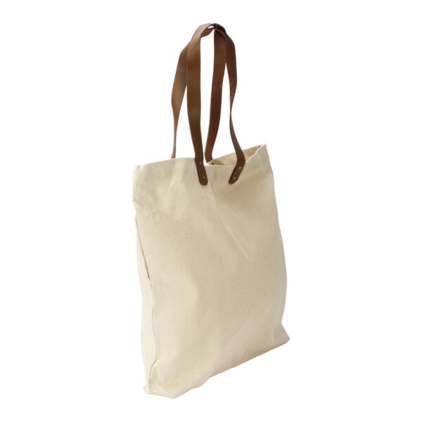 Bolsa de Compras 10oz Canvas asas Cuero - Imagen 2