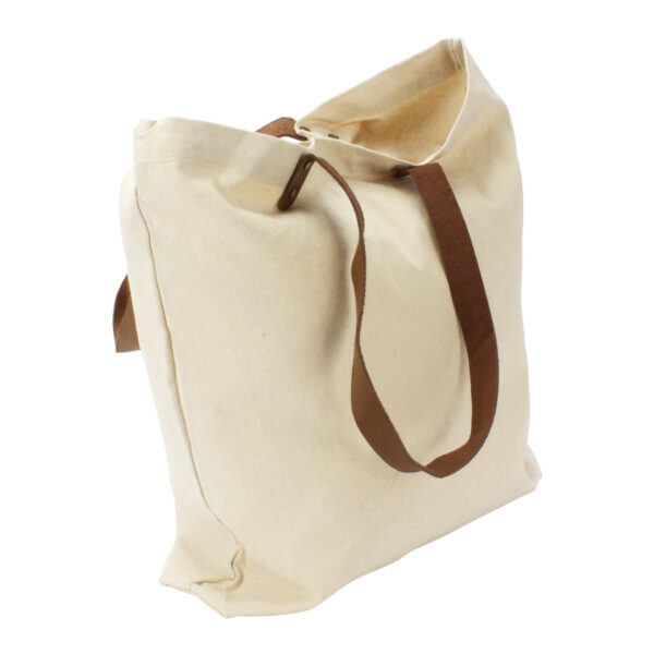 Bolsa de Compras 10oz Canvas asas Cuero - Imagen 3