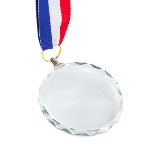 Medalla Cristal "Diamond" con cinta tricolor - Imagen 2