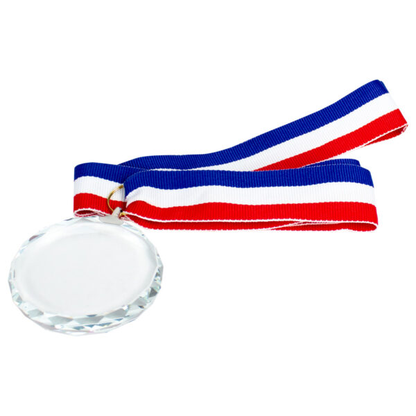 Medalla Cristal "Diamond" con cinta tricolor - Imagen 3
