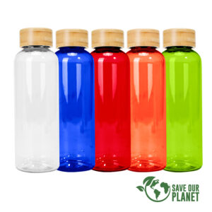 Botella PET tapa bamboo AINOA 550cc